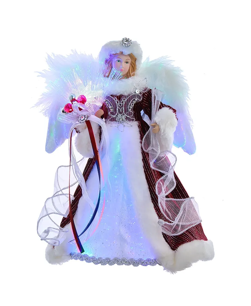 Kurt Adler 12" Angel Tree Topper with Fiber Optic Led Lights