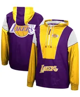 Mitchell & Ness Men's Los Angeles Lakers Highlight Reel Windbreaker Half-Zip Hoodie Jacket