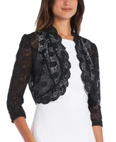 R & M Richards Scalloped Sequin Lace Bolero