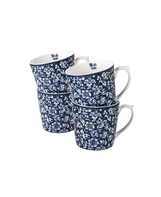 Laura Ashley Blueprint Collectables 9 Oz Sweet Allysum Mugs in Gift Box, Set of 4