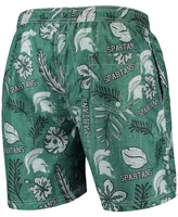 Men's Green Michigan State Spartans Vintage-Like Floral Swim Trunks