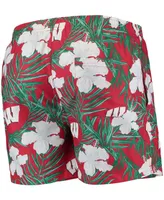 Men's Red Wisconsin Badgers Swimming Trunks