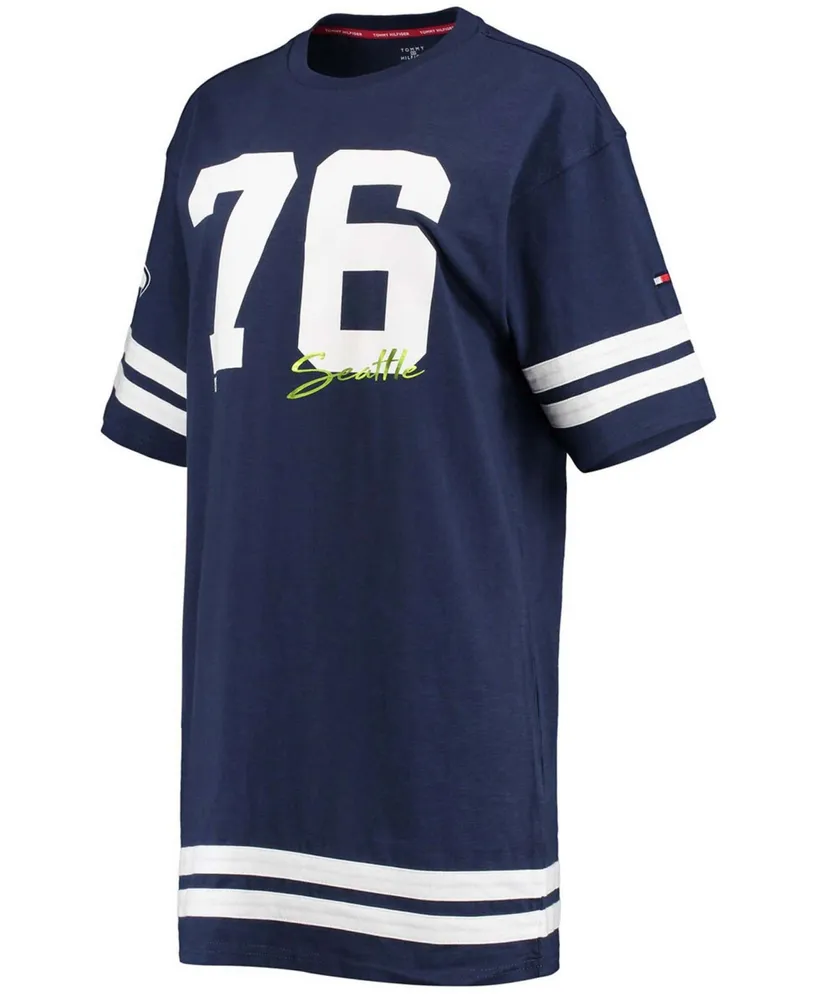 Women's College Navy Seattle Seahawks Clair Half-Sleeve Dress