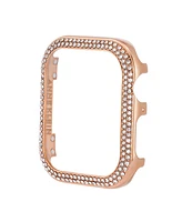 Anne Klein Women's Rose Gold-Tone Alloy Metal Premium Crystal Protective Case for Apple Watch 44mm