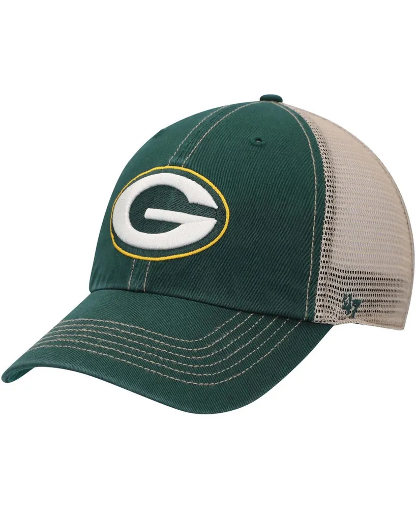 Men's Green, Natural Green Bay Packers Trawler Trucker Clean Up Snapback Hat