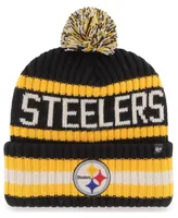 Men's Black Pittsburgh Steelers Bering Cuffed Knit Hat with Pom