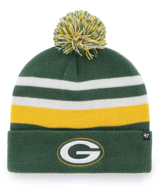 Men's Green Green Bay Packers State Line Cuffed Knit Hat with Pom