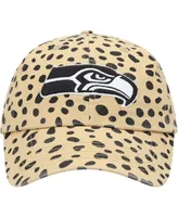 Women's Tan Seattle Seahawks Cheetah Clean Up Adjustable Hat