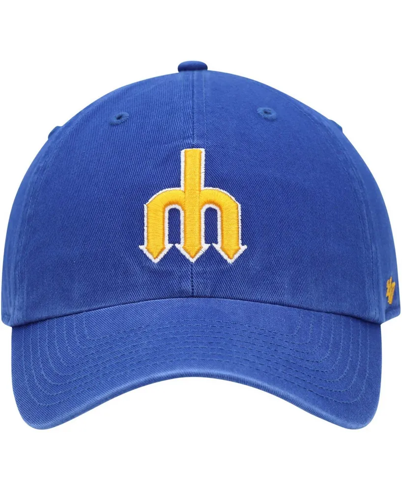 Men's Royal Seattle Mariners 1977 Logo Cooperstown Collection Clean Up Adjustable Hat