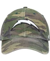 Men's Camo Los Angeles Chargers Woodland Clean Up Adjustable Hat