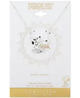 Peanuts Gold Flash Plated "Mom" Snoopy and Heart Necklace, 16"+2" Extender