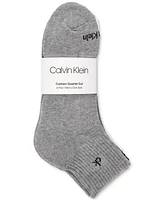 Calvin Klein Athleisure Men's Solid Cushion Quarter Socks, Six Pairs