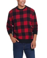 Men's Plaid Crew Neck Sweater