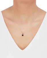 Onyx Square 18" Pendant Necklace in 14k Gold