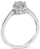 Opal Six Prong Solitaire Ring (1/3 ct. t.w.) Sterling Silver (Also Aquamarine)