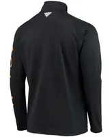 Men's Black Virginia Tech Hokies Terminal Tackle Fleece Raglan Omni-Shade Quarter-Zip Jacket