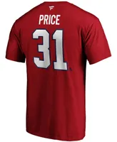Men's Fanatics Carey Price Red Montreal Canadiens Team Authentic Stack Name and Number T-shirt