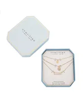 14K Gold Flash-Plated 3-Piece Celestial Layered Pendant Set