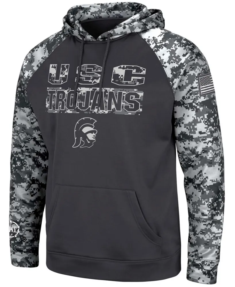 Men's Charcoal Usc Trojans Oht Military-Inspired Appreciation Digital Camo Pullover Hoodie