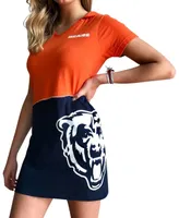 Women's Orange, Navy Chicago Bears Hooded Mini Dress