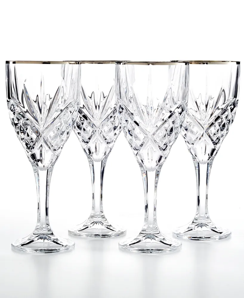 Godinger Dublin Platinum Goblets, Set of 4