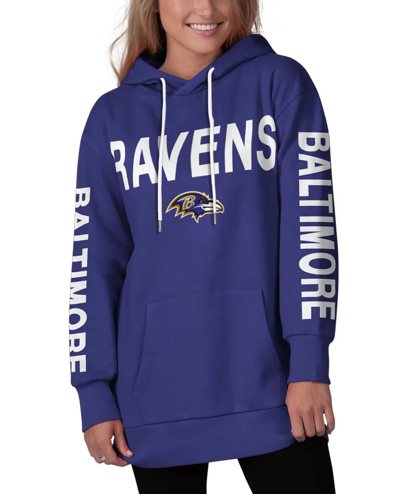 Women's Fanatics Branded Purple Baltimore Ravens Plus Size First Contact  Raglan Pullover Hoodie