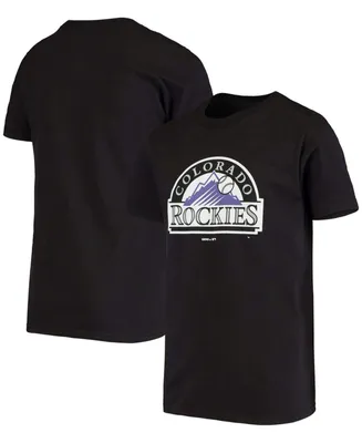 Big Boys and Girls Black Colorado Rockies Primary Logo Team T-shirt