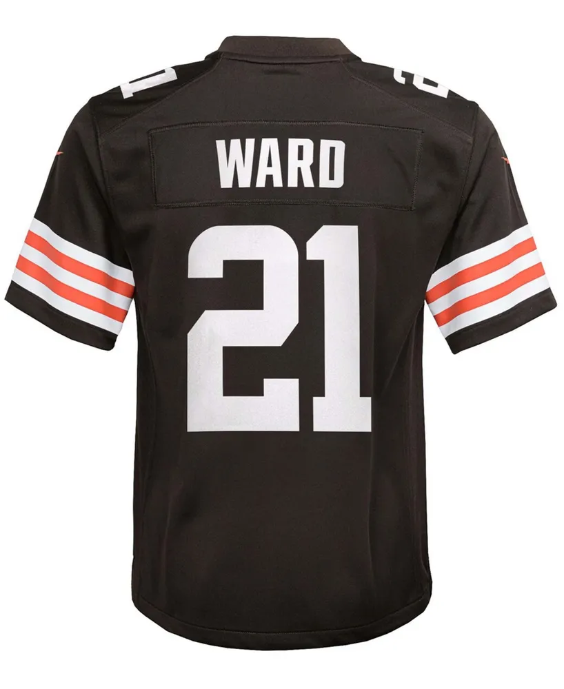 Big Boys and Girls Denzel Ward Brown Cleveland Browns Game Jersey