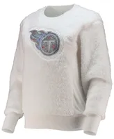 Women's White Tennessee Titans Milestone Tracker Pullover Sweatshirt