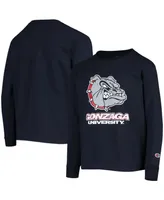 Big Boys and Girls Navy Gonzaga Bulldogs Lockup Long Sleeve T-shirt