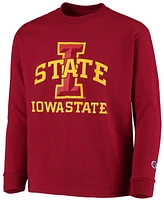 Big Boys and Girls Cardinal Iowa State Cyclones Lockup Long Sleeve T-shirt