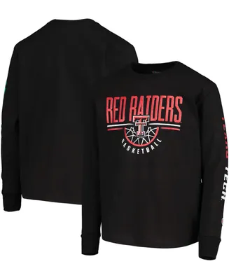Big Boys and Girls Black Texas Tech Red Raiders Basketball Long Sleeve T-shirt