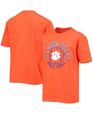 Big Boys and Girls Orange Clemson Tigers Basketball T-shirt
