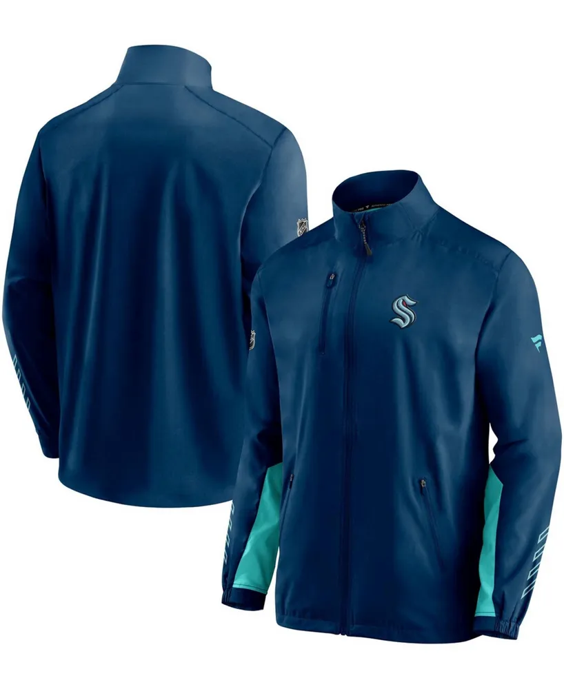 Men's Deep Sea Blue Seattle Kraken Authentic Pro Locker Room Rinkside Full-Zip Jacket