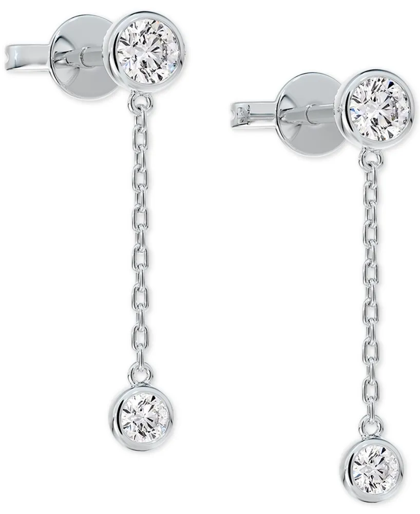 Portfolio by De Beers Forevermark Diamond Bezel Chain Drop Earrings (3/8 ct. t.w.) in 14k White Gold