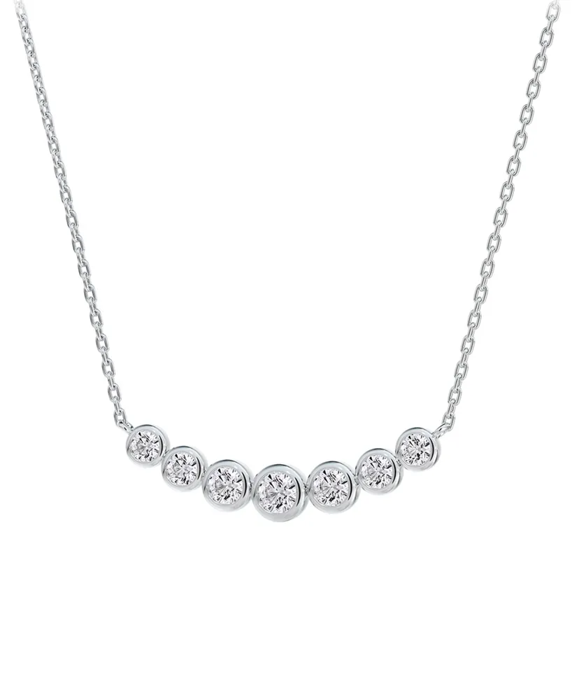 Portfolio by De Beers Forevermark Diamond Seven Stone Bezel Necklace (7/8 ct. t.w.) in 14k White Gold, 16" + 2" extender