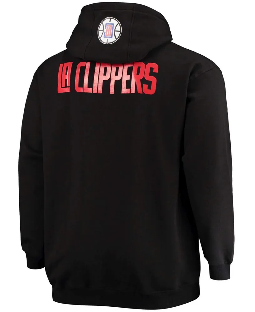 Men's Kawhi Leonard Black La Clippers Big and Tall Player Name and Number Full-Zip Hoodie Jacket