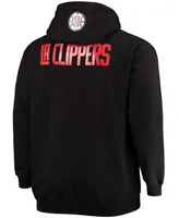 Men's Kawhi Leonard Black La Clippers Big and Tall Player Name and Number Full-Zip Hoodie Jacket