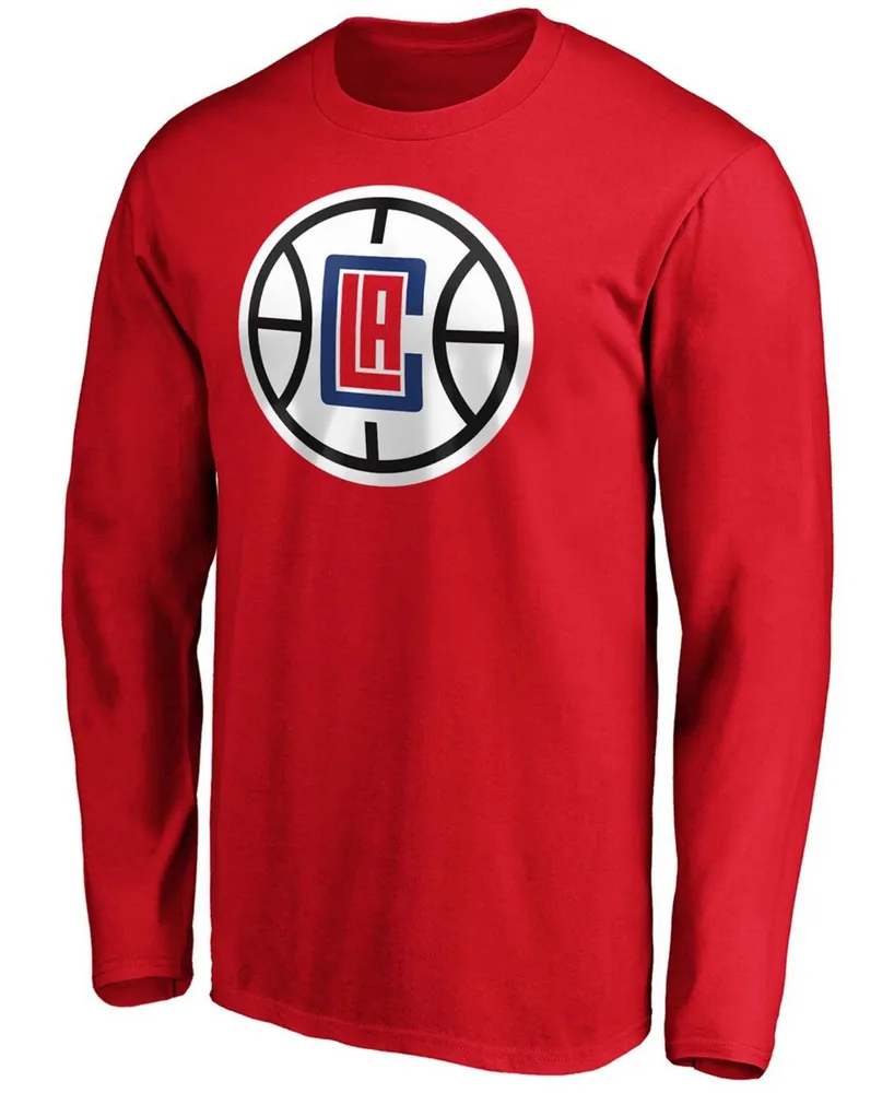 Men's Kawhi Leonard Red La Clippers Team Playmaker Name Number Long Sleeve T-shirt