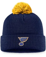 Men's Navy St. Louis Blues Team Cuffed Knit Hat with Pom