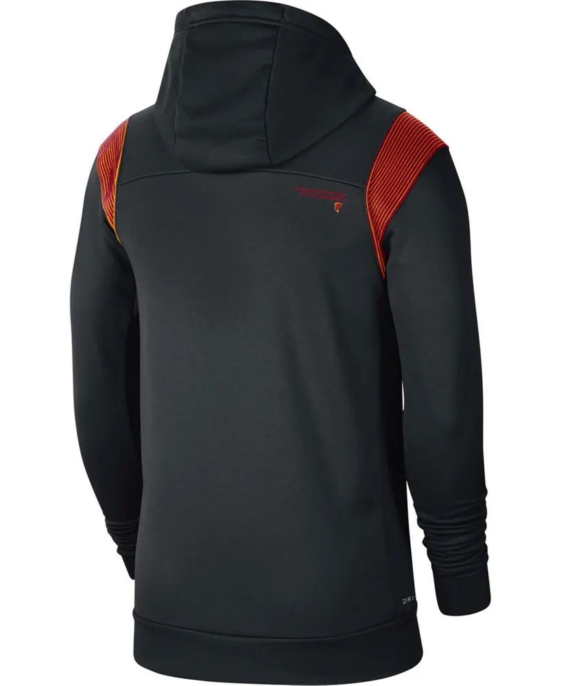 Men's Black Iowa State Cyclones 2021 Sideline Performance Full-Zip Hoodie