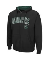 Men's Black Michigan State Spartans Arch Logo 3.0 Full-Zip Hoodie