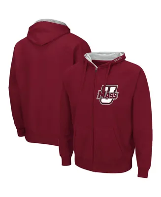 Men's Maroon UMass Minutemen Arch Logo 3.0 Full-Zip Hoodie