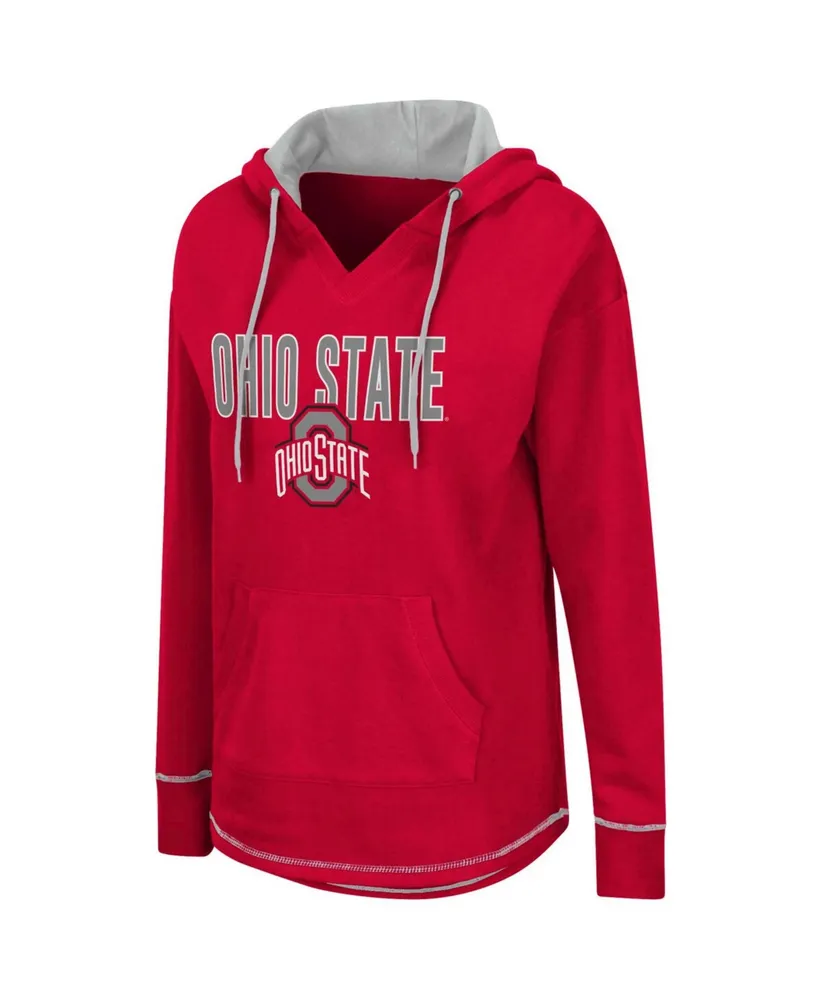 Women's Scarlet Ohio State Buckeyes Tunic Pullover Hoodie