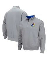 Men's Heathered Gray Kansas Jayhawks Tortugas Team Logo Quarter-Zip Jacket