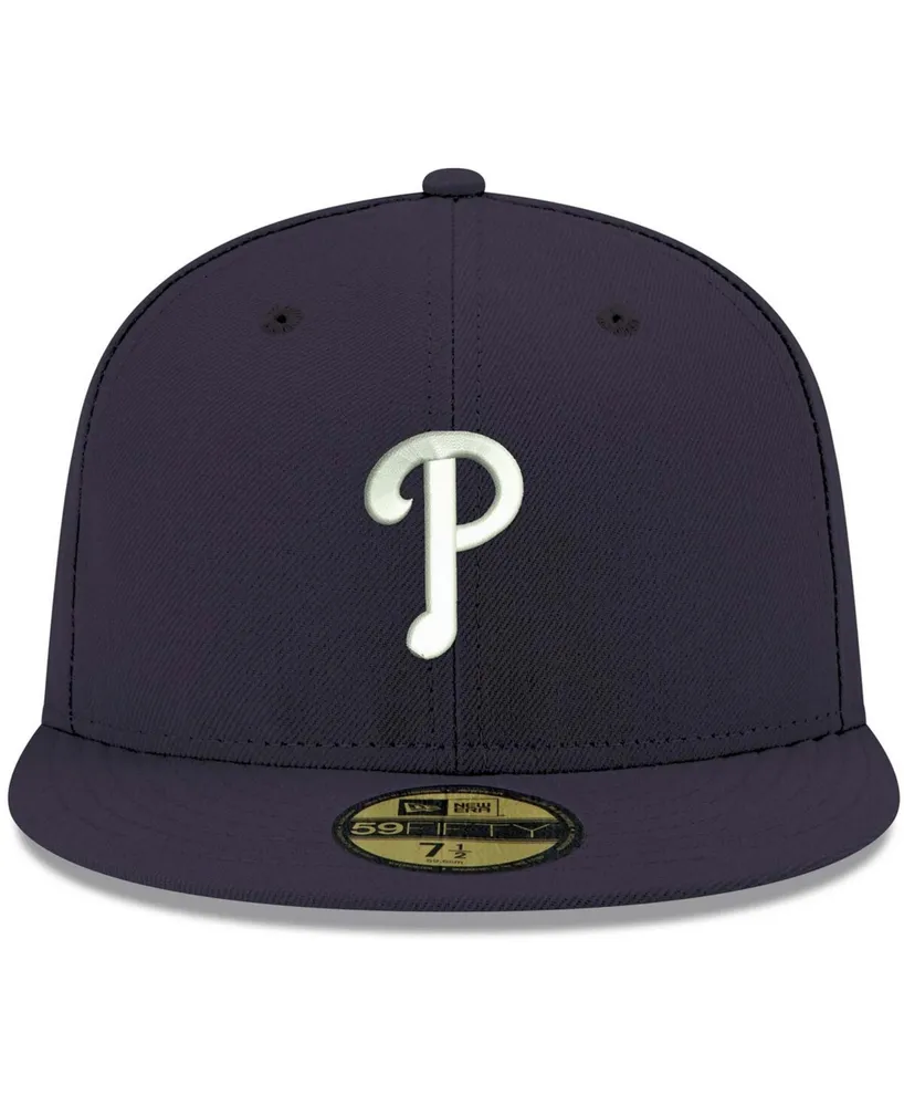 Men's Navy Philadelphia Phillies Logo White 59FIFTY Fitted Hat