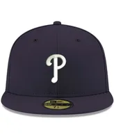 Men's Navy Philadelphia Phillies Logo White 59FIFTY Fitted Hat