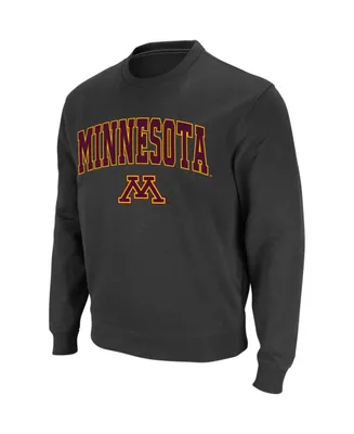 Men's Charcoal Minnesota Golden Gophers Arch Logo Crew Neck Sweatshirt