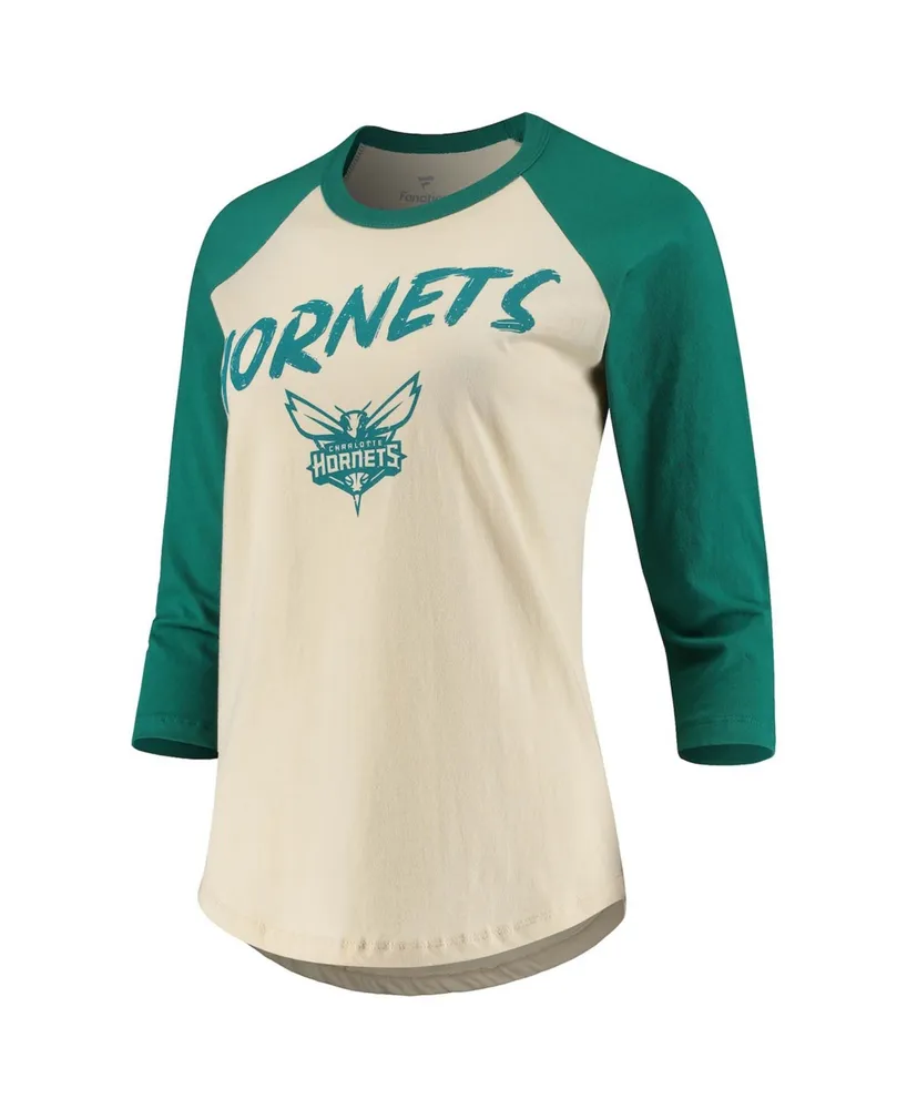 Women's LaMelo Ball Cream Charlotte Hornets Nba 3/4 Sleeve Raglan T-shirt