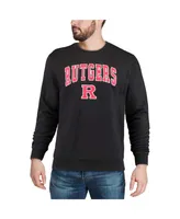 Colosseum Men's Rutgers Scarlet Knights Arch and Logo Crew Neck Sweatshirt